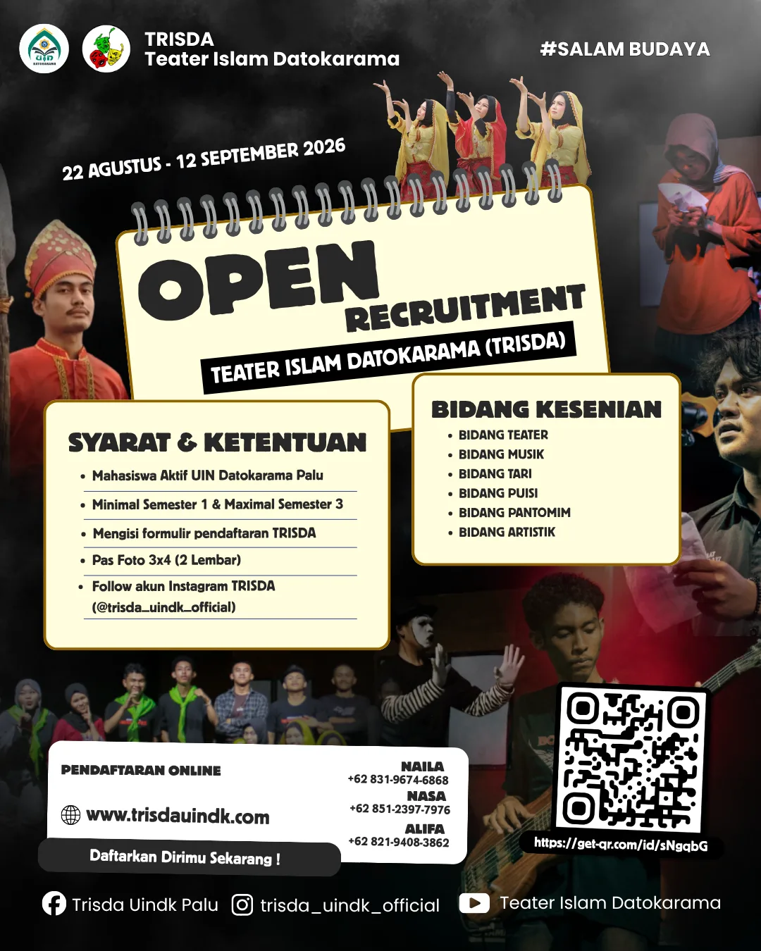 Open Recruitment Teater Islam Datokarama (TRISDA) 2026 Resmi Dibuka